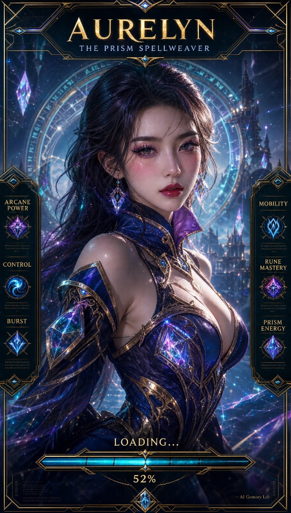 Cinematic League of Legends champion loading screen, ultra-realistic AAA game menu aesthe…